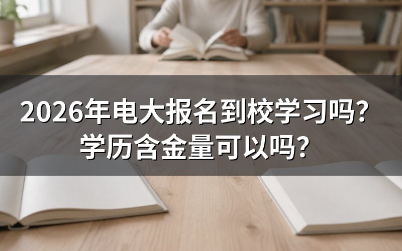 2026年电大需要到校学习吗?