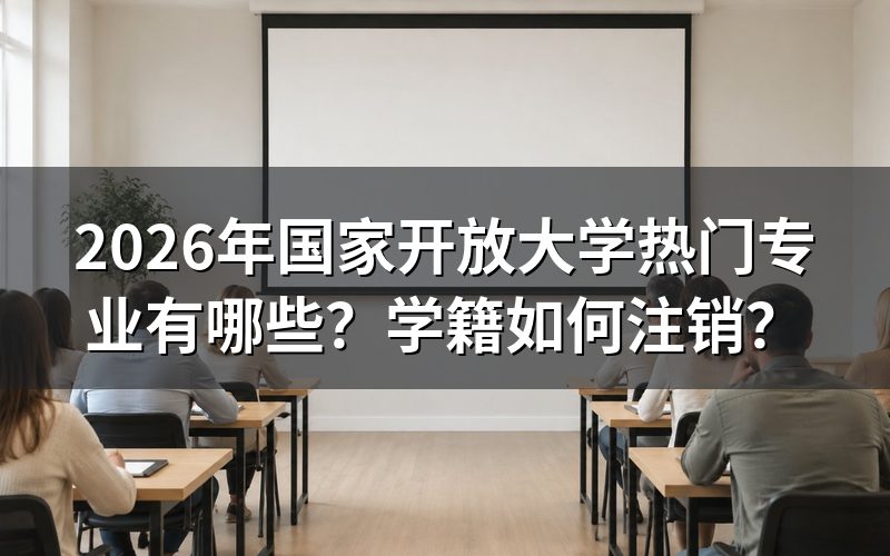 2026年国家开放大学有哪些热门专业可选?