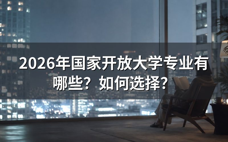 2026年国家开放大学有哪些热门专业?