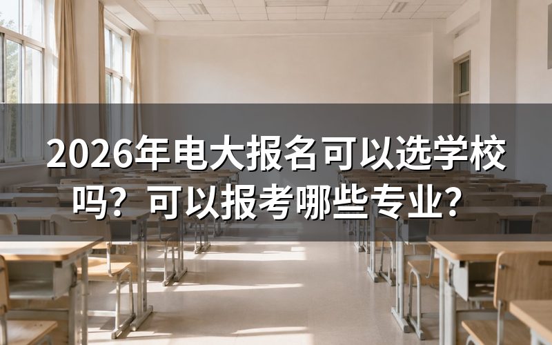 2026年电大报名能自己选学校吗?