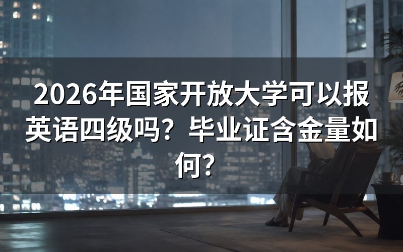 国家开放大学学生如何报考英语四级?