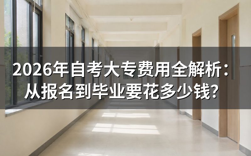 自考大专费用明细
