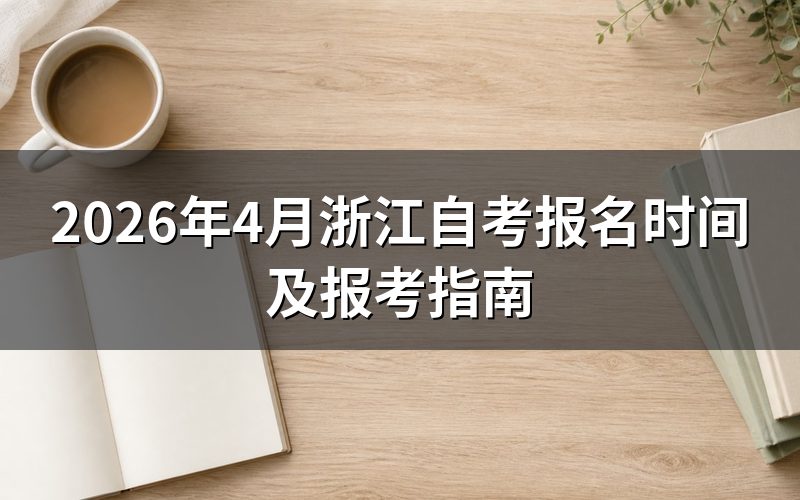 2026年浙江自考报名时间安排