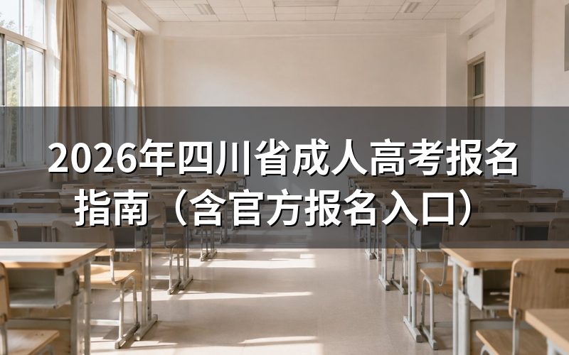2026年四川成考报名时间节点