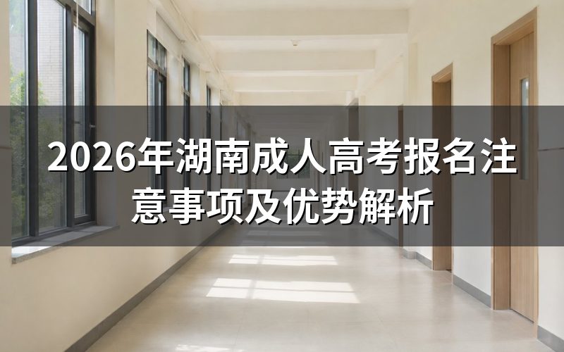 2026年湖南成考报名注意事项