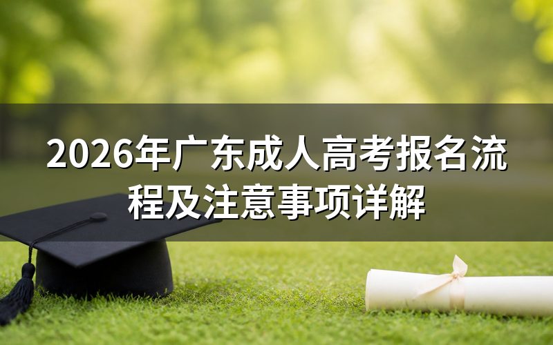 2026年广东成人高考报名流程
