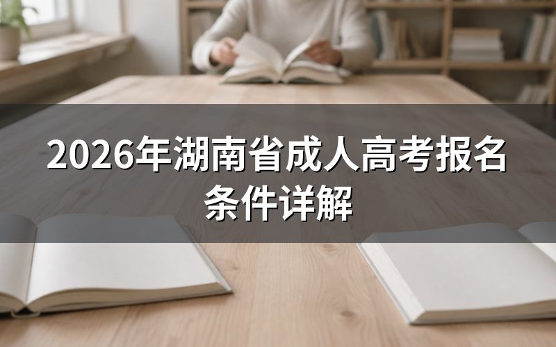 2026年湖南成考报名基本流程