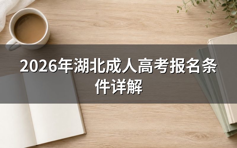 2026年湖北成人高考报名时间与流程