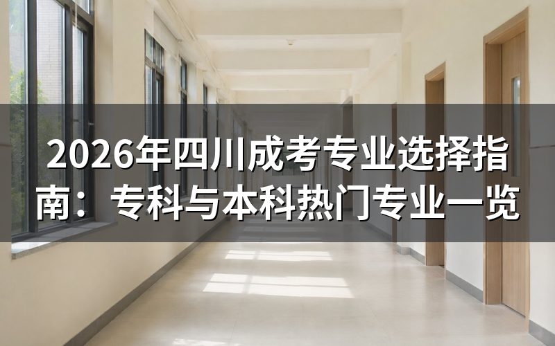 2026年四川成考专业设置