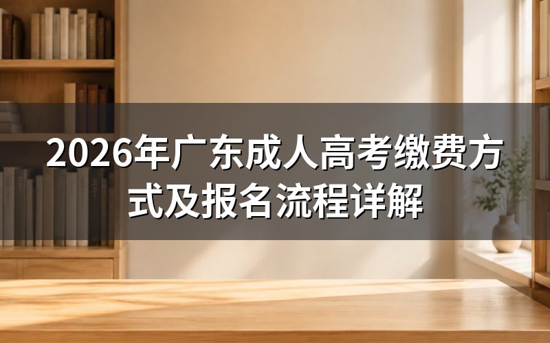 2026年广东成人高考缴费方式