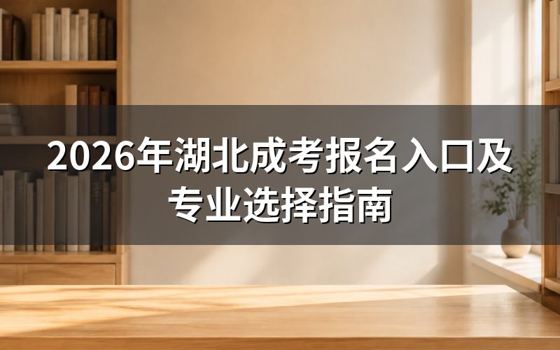 2026年湖北成考报名入口