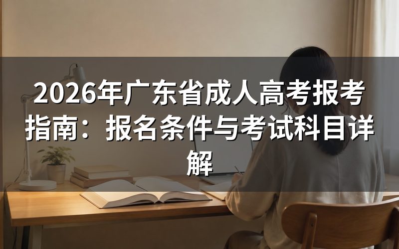 2026年广东成考报名基本条件
