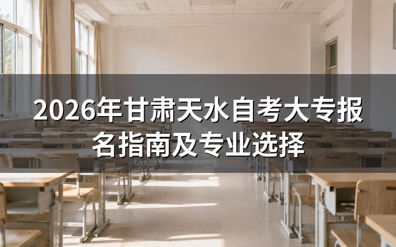 甘肃天水自考大专报名流程