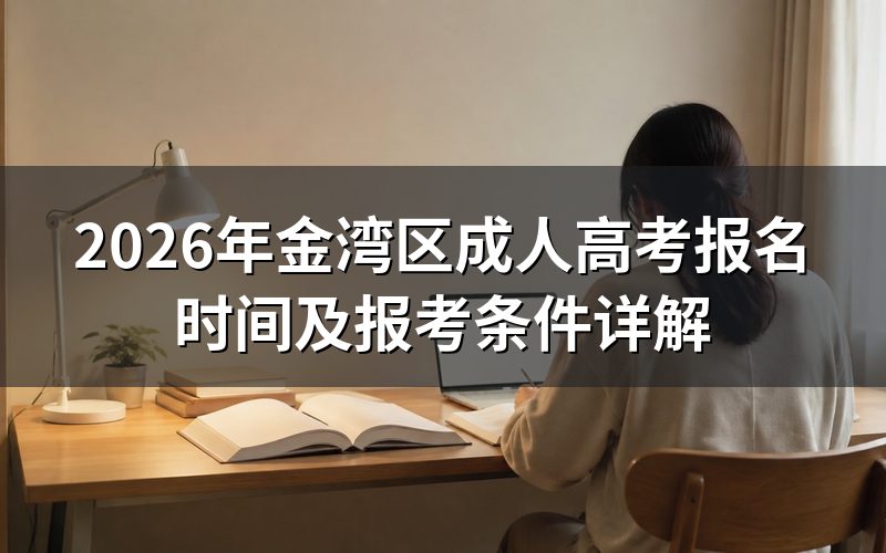 2026年金湾区成人高考报名时间