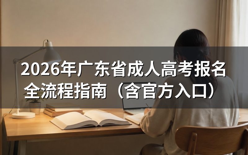 2026年广东成考报名核心流程
