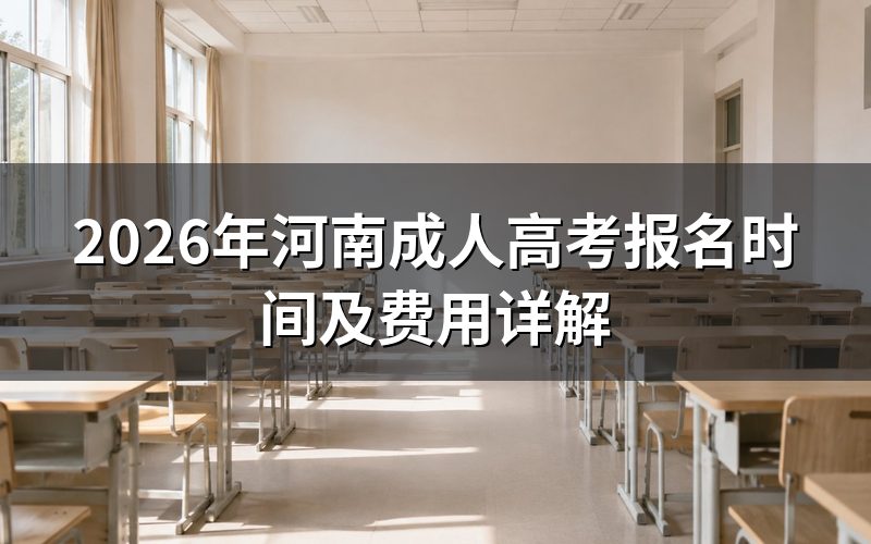 2026年河南成考报名时间安排