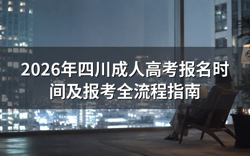 2026年四川成考报名时间安排