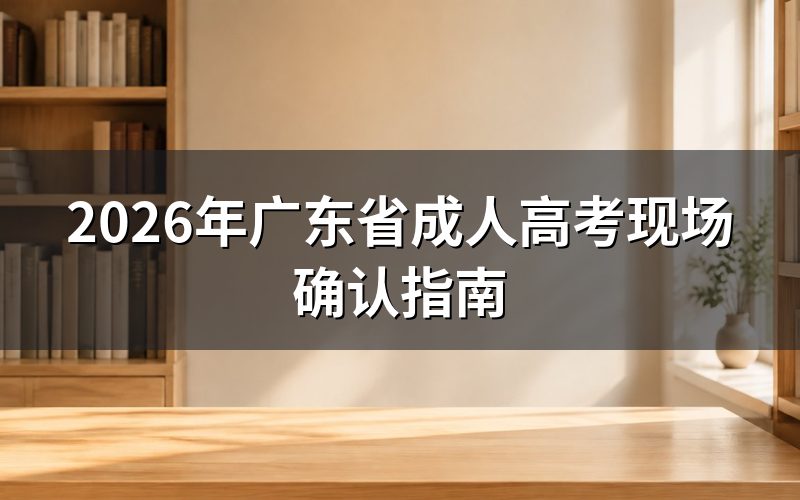 2026年广东成考现场确认流程