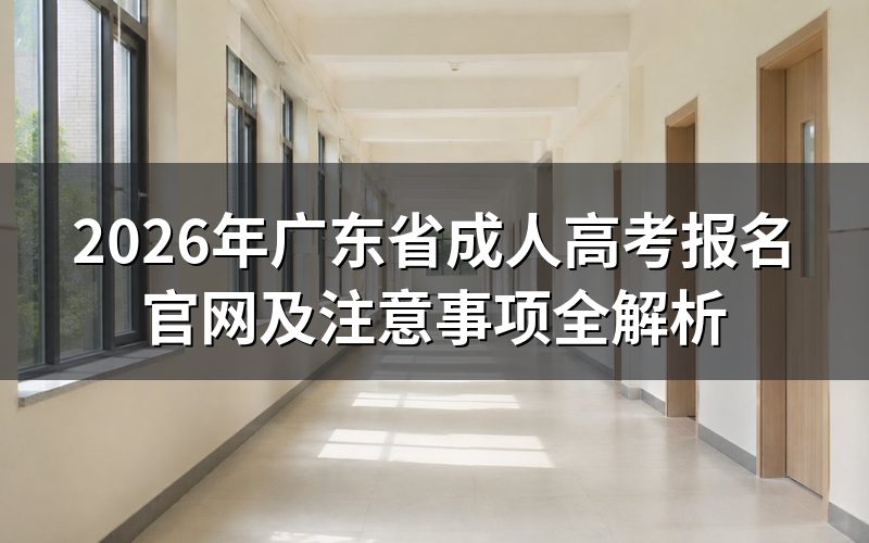 广东省成人高考报名官网入口