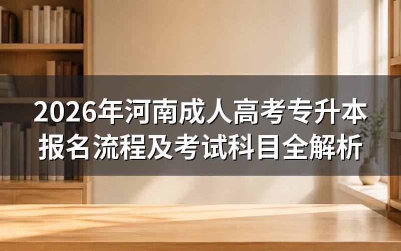 2026年河南成考专升本报名全流程
