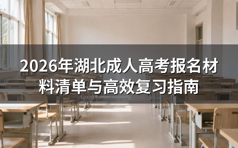 2026年湖北成考报名必备材料