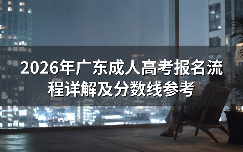 2026年广东成人高考报名流程