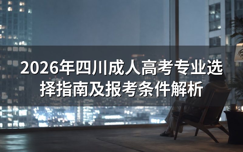 2026年四川成考热门专业推荐