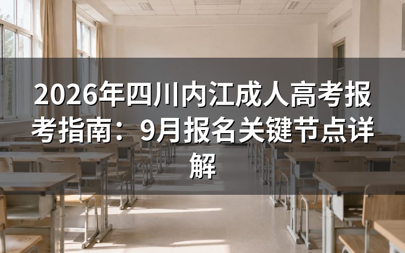 2026年四川成考报考时间轴