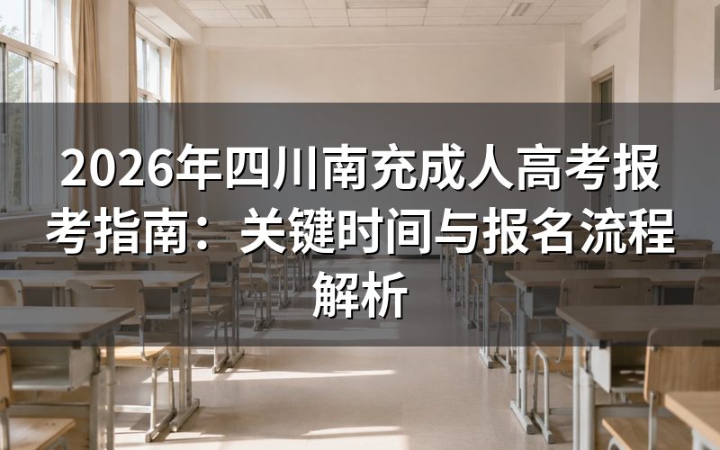 2026年四川成考关键时间节点