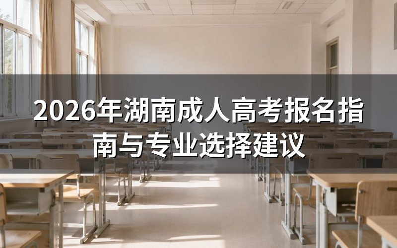 湖南成考报名流程详解