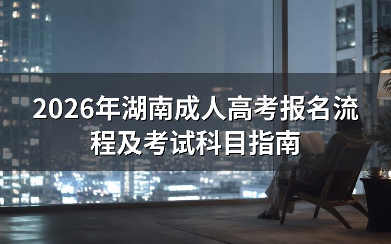 2026年湖南成人高考报名流程