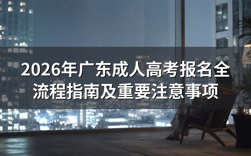 2026年广东成考报名全流程