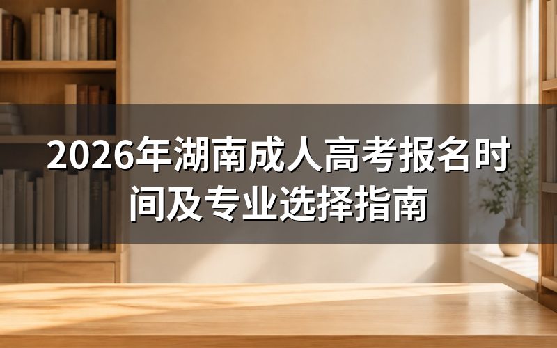 2026年湖南成考报名时间安排