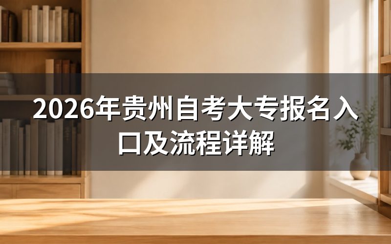 贵州自考大专报名入口
