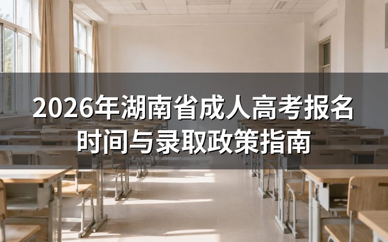 2026年湖南成考报名时间安排