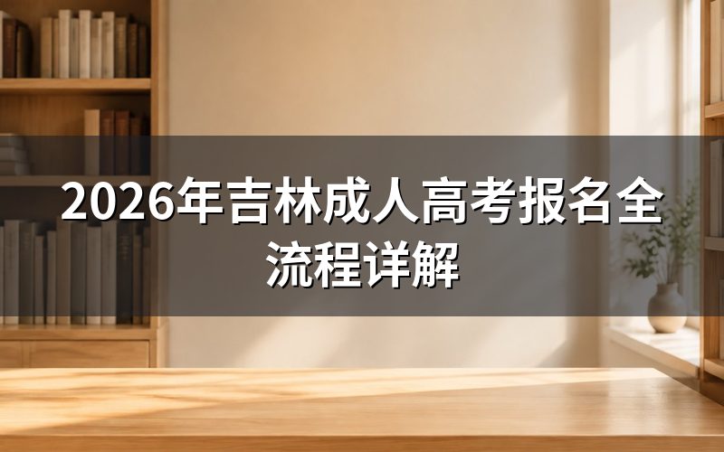 2026年吉林成考报名时间节点