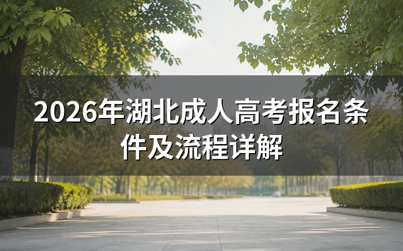 2026年湖北成人高考报名条件