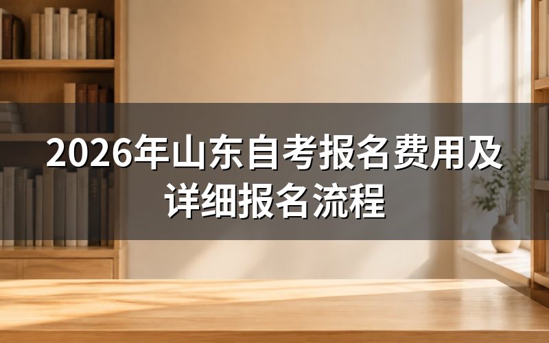 2026年山东自考报名费用说明