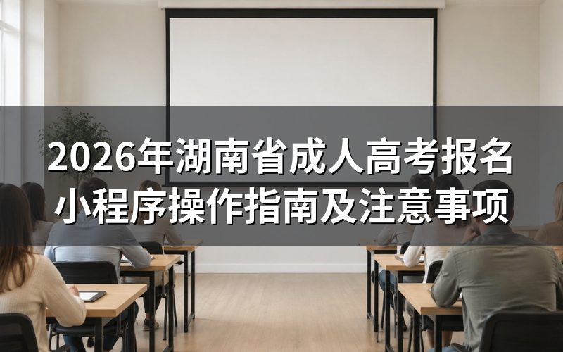 2026年湖南成考报名小程序操作流程