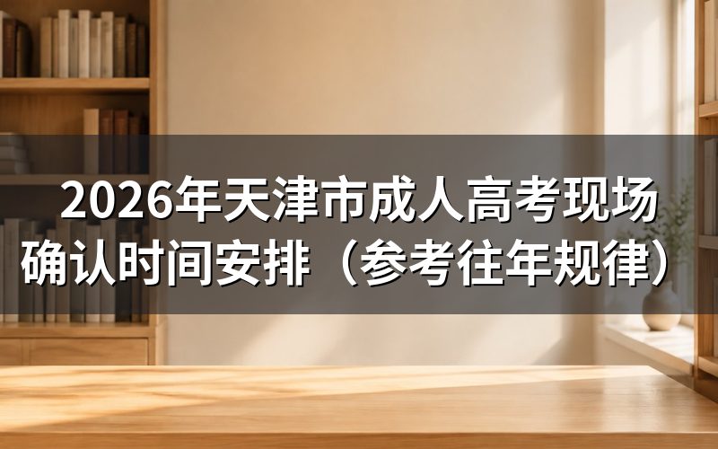 2026年天津成考现场确认安排