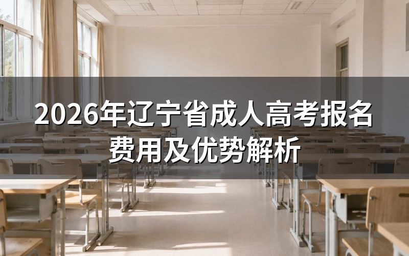 2026年辽宁成考报名费用说明