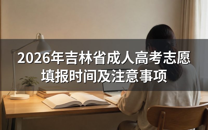 2026年吉林省成考志愿填报时间