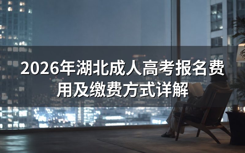 2026年湖北成考报名费用
