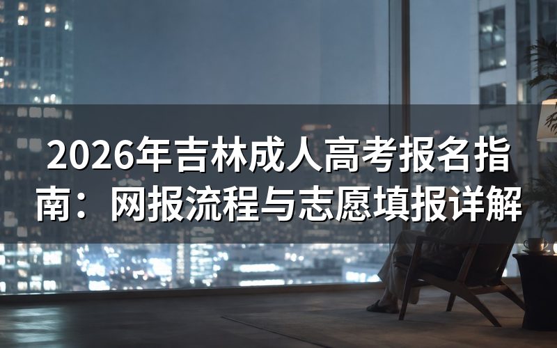 2026年吉林成人高考报名流程