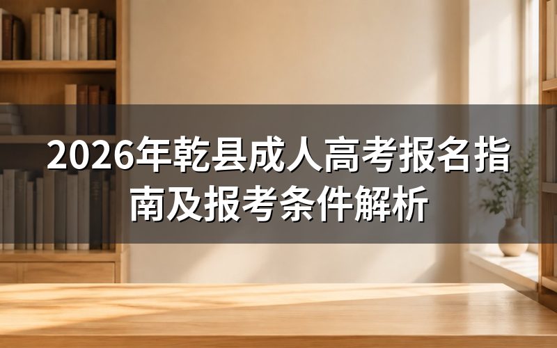2026年乾县成人高考报名流程