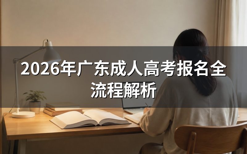 广东成人高考报名流程详解