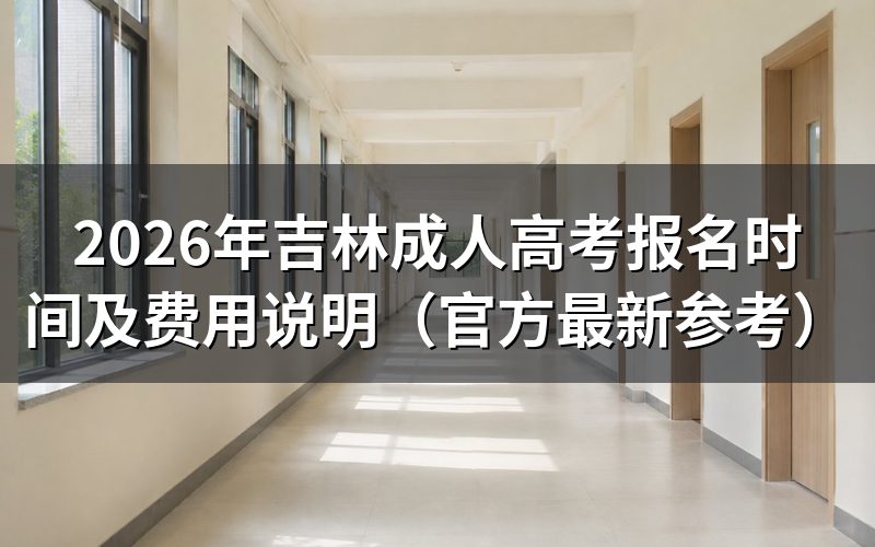 2026年吉林成人高考报名时间