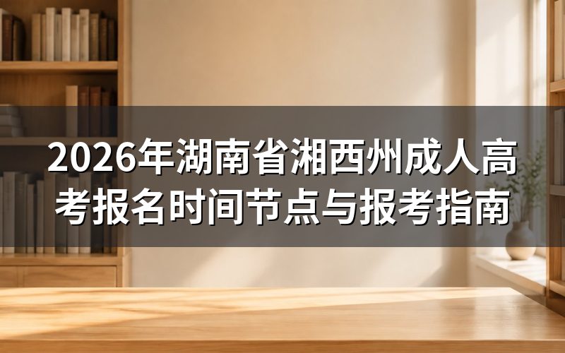 2026年湘西州成考报名时间安排