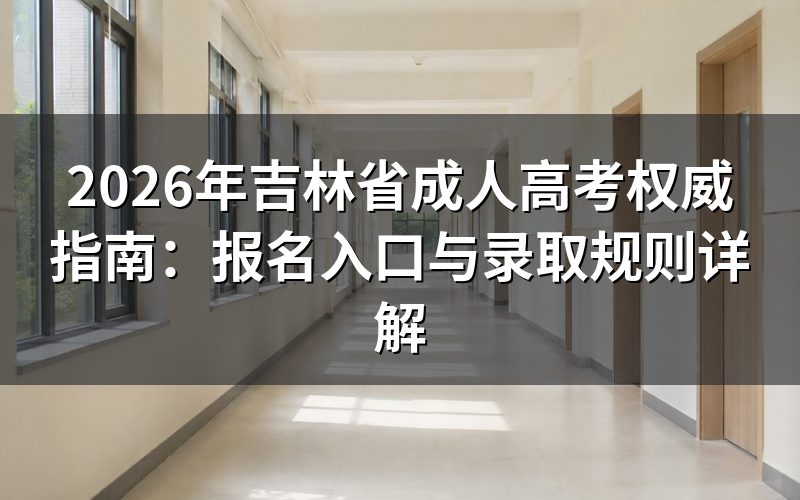 吉林省成考官方报名通道