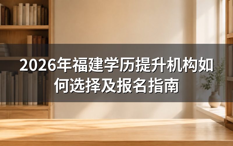 福建学历提升机构的选择要点